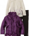 Calvin Klein Girls 2-6X Toddler Jacket With Tee And Dark Gray Jean