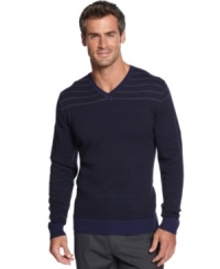 From hayrides to apple picking, this v-neck sweater from Alfani Black will be a fall staple for more than just the office. From hayrides to apple picking, this v-neck sweater from Alfani Black will be a fall staple for more than just the office.