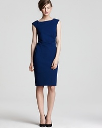 Sleek staples complete your office repertoire and this DIANE von FURSTENBERG cap sleeve dress glides over your silhouette for a sleek, everyday workweek look. Cap sleeves are demure while pleats at the sides add subtle femininity. Sleek staples complete your office repertoire and this DIANE von FURSTENBERG cap sleeve dress glides over your silhouette for a sleek, everyday workweek look. Cap sleeves are demure while pleats at the sides add subtle femininity.