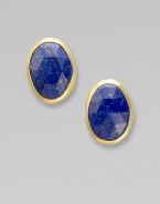 Rich lapis stones set in 24k goldplated sterling silver for a truly elegant style. Lapis24k goldplated sterling silverSize, about ¾Hinged post backImported 