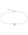 Star light, star bright. This stunning mini charm bracelet from CRISLU flaunts a star with faceted clear cubic zirconias (1/4 ct. t.w.). Crafted in platinum over sterling silver. Nickel-free. Approximate length: 7 inches.