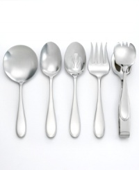 Mix, scoop and plate everything from spinach salad to mac n' cheese with the Hospitality Basic serving set from Yamazaki. Essential utensils with a defined teardrop shape are versatile enough to complement any table setting. Mix, scoop and plate everything from spinach salad to mac n' cheese with the Hospitality Basic serving set from Yamazaki. Essential utensils with a defined teardrop shape are versatile enough to complement any table setting.