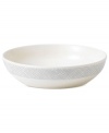 Effortlessly chic, the Simplicity pasta bowl by Vera Wang Wedgwood features a minimalist shape in casual porcelain lined with neutral gray and cream.