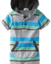 Splendid Littles Baby-Boys Newborn Zuma Stripe Romper, Fin, 6-12