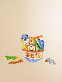 A fun game designed to inspire imaginative solutions to a simple quest: balance all of the animals on the ark. Ten animals in a variety of shapes mean the number of solutions is infinite, for children and adults alike! Helps develop problem solving and strategy skills, as well as hand-eye coordination. Recommended for ages three and up Made of wood with all-natural pigments 11W X 11H X 2¼D Imported A fun game designed to inspire imaginative solutions to a simple quest: balance all of the animals on the ark. Ten animals in a variety of shapes mean the number of solutions is infinite, for children and adults alike! Helps develop problem solving and strategy skills, as well as hand-eye coordination. Recommended for ages three and up Made of wood with all-natural pigments 11W X 11H X 2¼D Imported