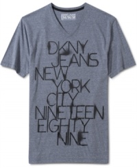 Throwback in style with this classic DKNY Jeans tee. Throwback in style with this classic DKNY Jeans tee.