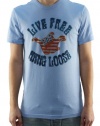 Lucky Brand Men's Light Blue Short Sleeve Crew Neck Graphic T-Shirt