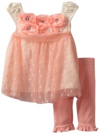Nannette Baby-Girls Newborn 2 Piece Spotted Dress And Knit Pant Set, Guava, 6-9 Months Nannette Baby-Girls Newborn 2 Piece Spotted Dress And Knit Pant Set, Guava, 6-9 Months