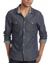 J.C. Rags Men's Denim Stripe Button Down Shirt