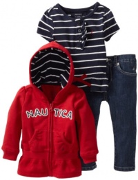 Nautica Sportswear Kids Baby-Girls Infant Full Zip Hoody Knit Top Sweater And Denim Bottom, Deep Red, 12 Months Nautica Sportswear Kids Baby-Girls Infant Full Zip Hoody Knit Top Sweater And Denim Bottom, Deep Red, 12 Months