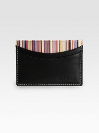 Smooth leather billfold with signature striped interior.Five card slotsLeather4W x 3HMade in Italy