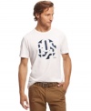 Tee up this summer with this textured graphic shirt from Hugo Boss.