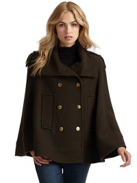 THE LOOKEpaulettes at shouldersFlap collarDual welt pocketsButton closureInverted back pleatTHE FITAbout 26 from shoulder to hemTHE MATERIALWoolFully linedCARE & ORIGINMachine washImportedModel shown is 5'10 (177cm) wearing US size Small. THE LOOKEpaulettes at shouldersFlap collarDual welt pocketsButton closureInverted back pleatTHE FITAbout 26 from shoulder to hemTHE MATERIALWoolFully linedCARE & ORIGINMachine washImportedModel shown is 5'10 (177cm) wearing US size Small.