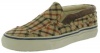 SPERRY Top-Sider Striper Mens Canvas Slip Ons Boat Shoes Tan Tweed Plaid