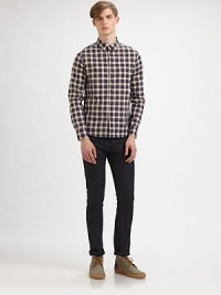 A richly, sophisticated plaid is shaped in fine cotton for an updated classic look.ButtonfrontButtoned down collarCottonMachine washImported A richly, sophisticated plaid is shaped in fine cotton for an updated classic look.ButtonfrontButtoned down collarCottonMachine washImported