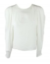 Stella Mccartney Womens Silk Drape Puff Sleeve Blouse Top