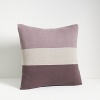 A colorblocked, decorative pillow that goes along with any style. Coordinates with Port Stripe sheets in Plum and Jagged Grid coverlet in Azuki.