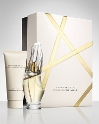 This seductive duo includes Donna Karan Cashmere Mist eau de parfum spray (1.7 oz.) and body lotion (3.4 oz.),presented in a signature gift box. This seductive duo includes Donna Karan Cashmere Mist eau de parfum spray (1.7 oz.) and body lotion (3.4 oz.),presented in a signature gift box.