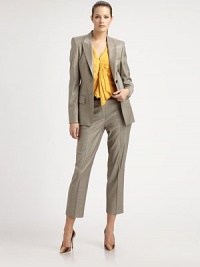 Menswear inspired with undeniably feminine touches, including Princess seams, which ensure an exquisite fit.Notched collarButton details on sleevesPrincess seamsBack ventFully linedAbout 26 from shoulder to hem60% virgin wool/37% viscose/3% elastaneDry cleanImported Model shown is 5'10 (177cm) wearing US size 4. Menswear inspired with undeniably feminine touches, including Princess seams, which ensure an exquisite fit.Notched collarButton details on sleevesPrincess seamsBack ventFully linedAbout 26 from shoulder to hem60% virgin wool/37% viscose/3% elastaneDry cleanImported Model shown is 5'10 (177cm) wearing US size 4.