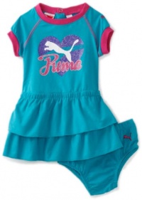 Puma - Kids Baby-girls Infant Ruffle Dress With Diaper Set, Blue Bird, 24 Months Puma - Kids Baby-girls Infant Ruffle Dress With Diaper Set, Blue Bird, 24 Months