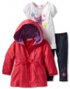 Kids Headquarters Baby-Girls Infant Jacket With Short Sleeve Tee And Pants