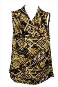 Alfani Petites Printed Cowl Sleeveless Top Alfani Petites Printed Cowl Sleeveless Top