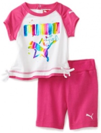 Puma - Kids Baby-girls Infant Tee And Bermuda Short Set, Raspberry Rose, 12 Months Puma - Kids Baby-girls Infant Tee And Bermuda Short Set, Raspberry Rose, 12 Months