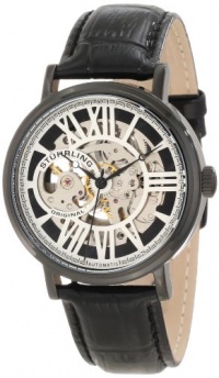 Stuhrling Original Men's 168S.33551 Classic Automatic Skeleton Round Black IP Watch Set