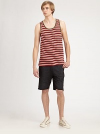 A summer style favorite, set in cool, striped cotton for a charming finish.CrewneckCottonMachine washImported A summer style favorite, set in cool, striped cotton for a charming finish.CrewneckCottonMachine washImported