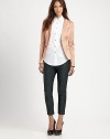 Soft and structured, this masterfully tailored blazer will transition smoothly from work hours to after hours. Notched lapelsSingle button closureLong sleeves with buttoned cuffsFront flap pocketsFully linedAbout 23 from shoulder to hemViscose/cotton/elastaneDry cleanImportedModel shown is 5'9½ (176cm) wearing US size 4.This style runs true to size. We recommend ordering your usual size for a standard fit. 
