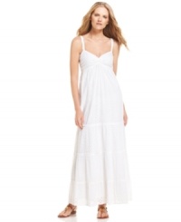 Allover eyelet makes this MICHAEL Michael Kors maxi dress a sweet pick for effortless summer style! Allover eyelet makes this MICHAEL Michael Kors maxi dress a sweet pick for effortless summer style!