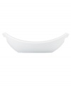 Feature modern elegance on your menu with the Classic Fjord oval serving dishes from Dansk dinnerware. Dishes in this set have glossy white porcelain with a fluid, sloping edge that prevents spills and keeps tables looking totally fresh.
