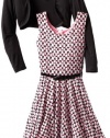 Beautees Girls 7-16 Honeycomb Print With Shrug, Candy Pink, Medium