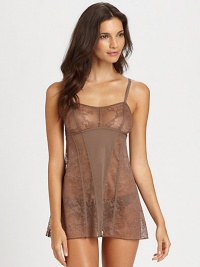 For a romantic skin-baring look, this lightweight paneled design made of sheer mesh fabric is the perfect choice. ScoopneckAdjustable strapsThong included62% nylon/15% elastane/12% polyester/11% rayonHand washImported of Italian fabric For a romantic skin-baring look, this lightweight paneled design made of sheer mesh fabric is the perfect choice. ScoopneckAdjustable strapsThong included62% nylon/15% elastane/12% polyester/11% rayonHand washImported of Italian fabric