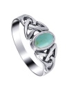 Sterling Silver 7mm Reconstituted Turquoise Celtic Knot Band Ring Size 4, 5, 6, 7, 8, 9