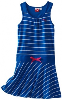 Puma - Kids Girls 7-16 Stripe Dress, Victoria Blue, Large