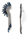 Elizabeth Cole offers an oh-so-cool take on this season's tribal trend with this pair of mohawk earrings. With a plume of colored crystals, the style has major statement appeal.
