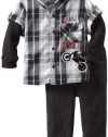 Little Rebels Boys 2-7 2 Piece World Champion Moto Set, Black, 4T