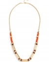 GUESS Coral-Colored and Gold-Tone Beaded Neckl, GOLD