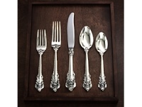 Introduced in 1941, Grande Baroque is one of the most glorious sterling patterns of all time. Featuring inticately carved symbols of the Renaissance: the pillar and the curved acanthus leaf. The artful design is fully profiled on all sides of each piece. Wallace Silversmiths bring over 150 years of quality to your table.Sterling Silver Flatware is not returnable or exchangeable. Introduced in 1941, Grande Baroque is one of the most glorious sterling patterns of all time. Featuring inticately carved symbols of the Renaissance: the pillar and the curved acanthus leaf. The artful design is fully profiled on all sides of each piece. Wallace Silversmiths bring over 150 years of quality to your table.Sterling Silver Flatware is not returnable or exchangeable.