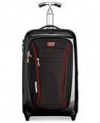 In a race of its own-Tumi and Ducati partner to change the face of travel with this sleek and innovative design. Life on the fast track demands sophisticated, innovative and bold solutions, which this fully-stocked international carry-on puts on the map. Leave your mark on the world with this sporty hardside case, the best companion for trips overseas or frequent overnight trips with multiple interior and exterior pockets, a TSA-integrated lock and tie-down straps.  5-year warranty.