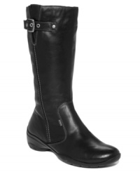 Take a walk on the cooler side of town. Ecco's Rise GTX boots feature a buckle closure on the shaft that adjusts to fit you perfectly. Take a walk on the cooler side of town. Ecco's Rise GTX boots feature a buckle closure on the shaft that adjusts to fit you perfectly.