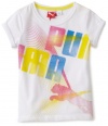 Puma - Kids Girls 2-6X Lit Glow Tee, White, 6x