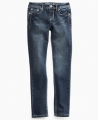 Stretch her wardrobe. Denim that gives flexibility and comfort, these skinny jeans from Revolution are cute and comfy. Stretch her wardrobe. Denim that gives flexibility and comfort, these skinny jeans from Revolution are cute and comfy.