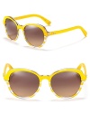 Sporty rounded wayfarers show off vibrant color and stylish stripes, a must-have for your summer wardrobe.