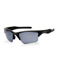 Oakley Half Jacket in polished black is essential gear for world-class athletes, and version 2.0 sculpts performance, protection and comfort with a new dimension of style. This interchangeable lens design lets you adapt your vision to the environment while giving you the premium clarity and protection of High Definition Optics® (HDO®). The sculpturally entwined Unobtainium® earsock update enhances non-slip performance and comfort. Lenses are black iridium. Oakley Half Jacket in polished black is essential gear for world-class athletes, and version 2.0 sculpts performance, protection and comfort with a new dimension of style. This interchangeable lens design lets you adapt your vision to the environment while giving you the premium clarity and protection of High Definition Optics® (HDO®). The sculpturally entwined Unobtainium® earsock update enhances non-slip performance and comfort. Lenses are black iridium.