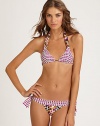 EXCLUSIVELY AT SAKS. The quintessential mix of bold prints, flattering self-tie details and curve-accentuating bust darts create an enviable swim top. Halter strap ties at neckTriangle cupsBust dartsBack tie closureFully lined82% polyamide/18% spandexHand washImported Please note: Bikini bottom sold separately. 