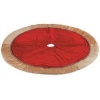 Holiday Lane Red Scroll Christmas Tree Skirt with Gold Trim Border ~ 52 Inch Diameter