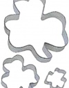 Dress My Cupcake DMC41CC1910/B St. Patrick's Day Shamrock 3-Piece Cookie Cutter Set