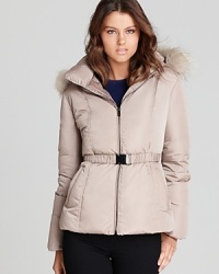 Touting a lush fur-trimmed hood and plush down filling, this Bloomingdale's Exclusive Gerard Darel coat lends sumptuous style to the season. Touting a lush fur-trimmed hood and plush down filling, this Bloomingdale's Exclusive Gerard Darel coat lends sumptuous style to the season.
